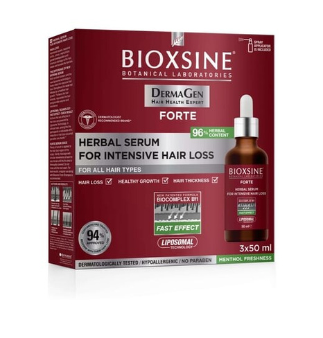 Сыворотка против выпадения волос, 3 х 50 мл Bioxsine DermaGen Forte, Biota Pharma