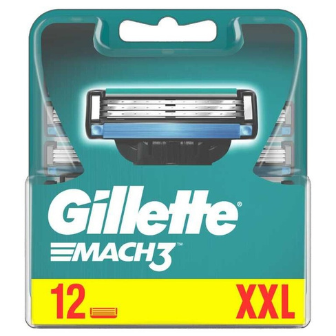 Бритвенные картриджи Gillette Mach3, 12 шт