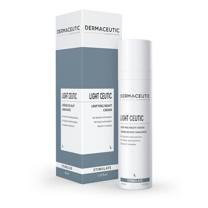 Dermaceutic Light Ceutic Ночной крем для подтяжки кожи с гликолевой кислотой, фитиновой кислотой и витамином С 40 мл