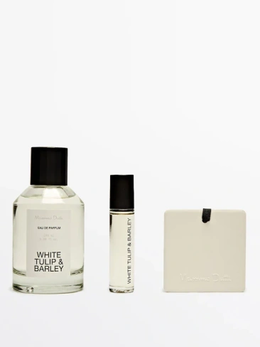 (100 мл) парфюмированная вода «Белый тюльпан и ячмень» + (10 мл) масляные духи + керамический диффузор Massimo Dutti, бе