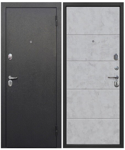 Входная дверь металлическая Гарда 7,5 бетон снежный