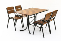 Комплект уличной мебели ПЕТЕРГОФ 120 см (1 стол + 4 стула) (Палисандр) HozOtdel