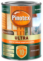 Лазурь влагостойкая для дерева Pinotex Ultra ореховое дерево 5803726 (0.9л)