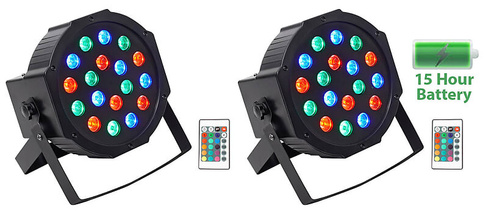 (2) Rockville BATTERY PAR 50 Аккумуляторная светодиодная подсветка DMX DJ Club Wash Up + пульт дистанционного управления