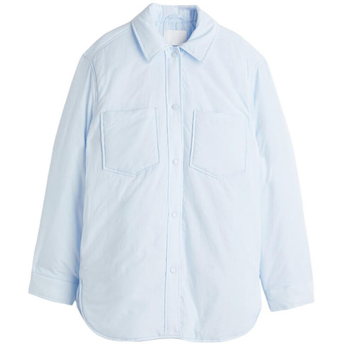 Куртка-рубашка H&M Oversized Nylon, светло-голубой