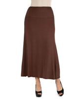 Женская макси-юбка с эластичной резинкой на талии 24seven Comfort Apparel, коричневый