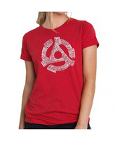 Женская футболка premium word art с адаптером для пластинок LA Pop Art, красный