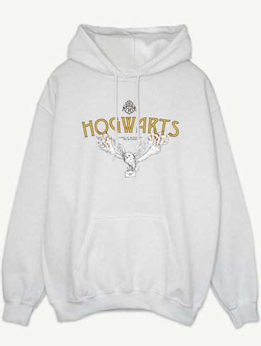 Белая толстовка с принтом NW2 Harry Potter Hogwarts Owl George., белый