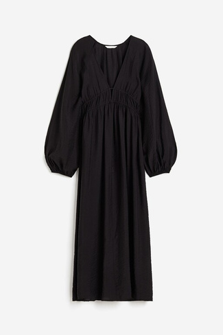 Платье H&M Oversized Tie-detail, черный