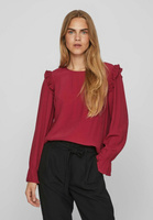 Блузка VILA с оборками и длинными рукавами, красный