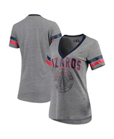 Женская серо-красная футболка с v-образным вырезом и логотипом Washington Wizards Walk Off Crystal Applique G-III 4Her b