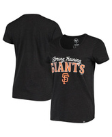 Черная женская футболка San Francisco Giants Spring Training с выцветшим рисунком и овальным вырезом '47 Brand, черный