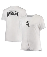 Женская белая футболка Chicago White Sox размера плюс 2 с узлом спереди New Era, белый