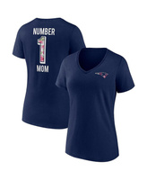 Женская фирменная темно-синяя футболка New England Patriots больших размеров с v-образным вырезом ко Дню матери #1 для м