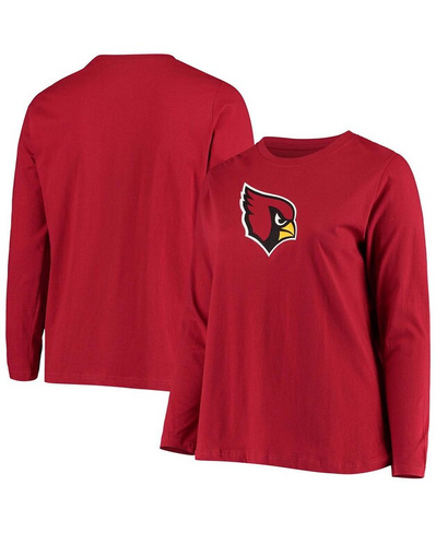 Женская футболка больших размеров с длинным рукавом и логотипом Cardinal Arizona Cardinals Primary Fanatics
