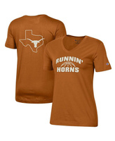 Женская оранжевая футболка Texas Longhorns Runnin' Horns с v-образным вырезом Champion