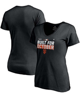 Женская черная футболка больших размеров San Francisco Giants 2021 Post Season Locker Room с v-образным вырезом Fanatics