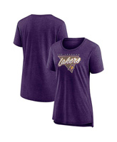 Женская фиолетовая футболка с логотипом Los Angeles Lakers True Classics Tri-Blend Fanatics