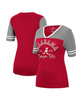 Женская малиновая, серая футболка Alabama Crimson Tide There You Are с v-образным вырезом Colosseum