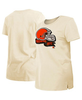 Женская кремовая футболка Cleveland Browns Chrome Sideline New Era