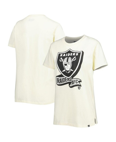 Женская кремовая футболка с хромированной боковой линией Las Vegas Raiders New Era