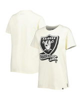 Женская кремовая футболка с хромированной боковой линией Las Vegas Raiders New Era