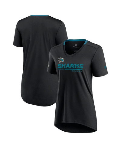 Женская черная футболка с логотипом San Jose Sharks Authentic Pro Locker Room Fanatics, черный