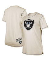 Женская кремовая футболка с разрезом Las Vegas Raiders New Era