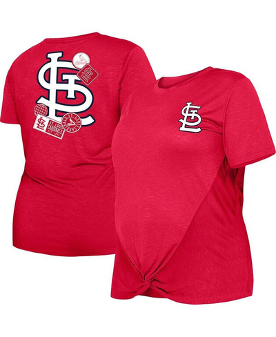 Женская красная футболка St. Louis Cardinals размера плюс с двумя узлами спереди New Era, красный