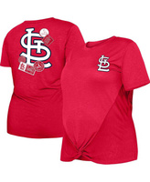 Женская красная футболка St. Louis Cardinals размера плюс с двумя узлами спереди New Era, красный