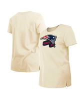 Женская кремовая футболка с хромированной боковой линией New England Patriots New Era