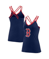 Женская фирменная темно-синяя майка Boston Red Sox Barrel It Up с V-образным вырезом и перекрестной спиной Fanatics, тем