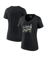 Женская черная фирменная футболка Vegas Golden Knights с v-образным вырезом и чемпионами Кубка Стэнли 2023 большого разм