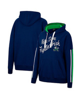 Женский темно-синий пуловер с капюшоном в полоску и длинными рукавами Notre Dame Fighting Irish Serena Colosseum, темно-