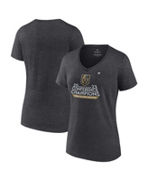 Женская футболка с v-образным вырезом и фирменным логотипом Heather Charcoal Vegas Golden Knights 2023 NHL Western Confe
