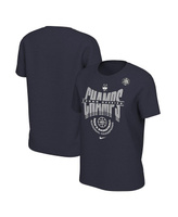 Женская темно-синяя футболка UConn Huskies 2023 NCAA, мужская баскетбольная футболка национальных чемпионов в раздевалке