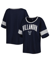 Женская темно-синяя футболка с короткими рукавами в полоску Villanova Wildcats Jumbo Arch Champion, темно-синий