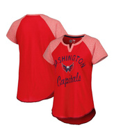 Женская красная футболка Washington Capitals Grand Slam с вырезом реглан и вырезом Starter, красный