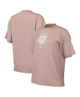 Женская светло-коричневая футболка с гербом USWNT Nike