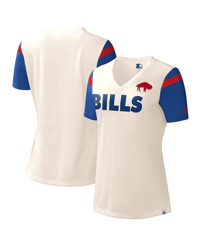 Женская белая футболка с v-образным вырезом Buffalo Bills Kick Start Starter, белый