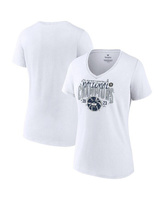 Женская белая футболка с логотипом UConn Huskies 2023 NCAA, мужская футболка с v-образным вырезом и конфетти национальны