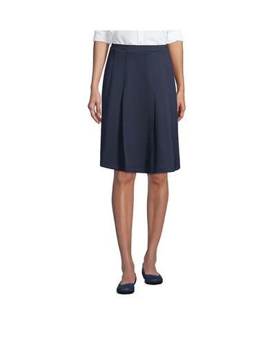 Школьная форма: женская юбка со складками понте до колена Lands' End