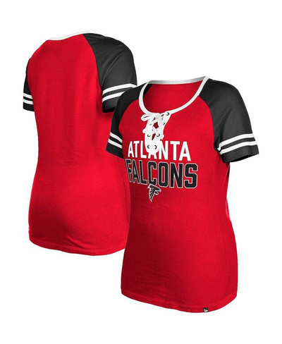 Женская красная футболка на шнуровке реглан Atlanta Falcons New Era, красный