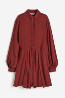 Платье H&M Crêped Shirt, темно-красный