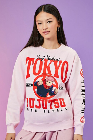 Пуловер Yuji Itadori с графическим рисунком Forever 21, розовый