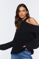 Асимметричный свитер с открытыми плечами Forever 21, черный