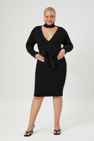 Мини-платье-свитер больших размеров с вырезом Forever 21, черный
