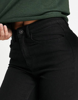 Черные джинсы скинни с завышенной талией Pieces Flex