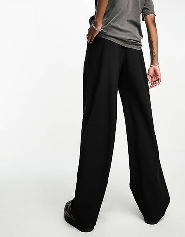 Черные широкие брюки ASOS DESIGN Tall