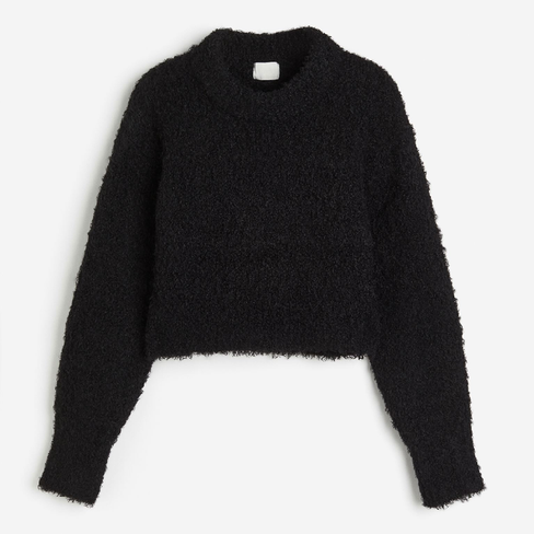 Свитер H&M Fluffy-knit, черный